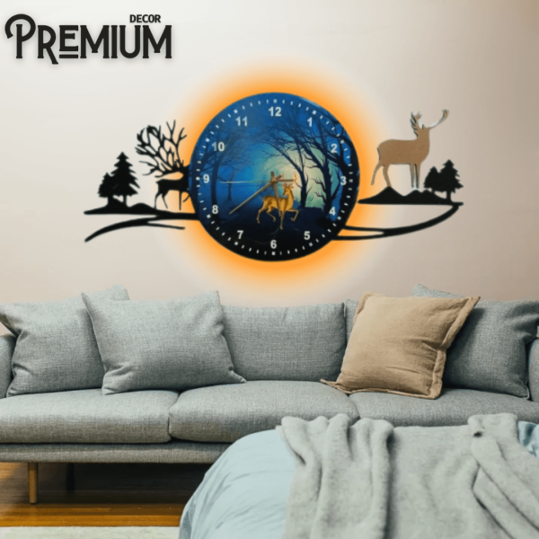 Blue Jungle Wooden Clock ( With Light )