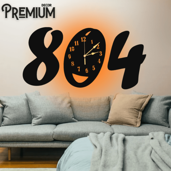804 Wooden Wall Clock ( With Light )