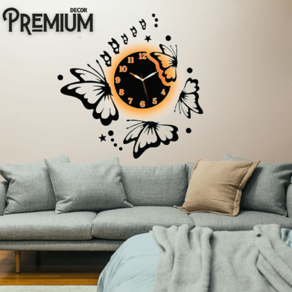 Butterfly Wooden Wall Clock