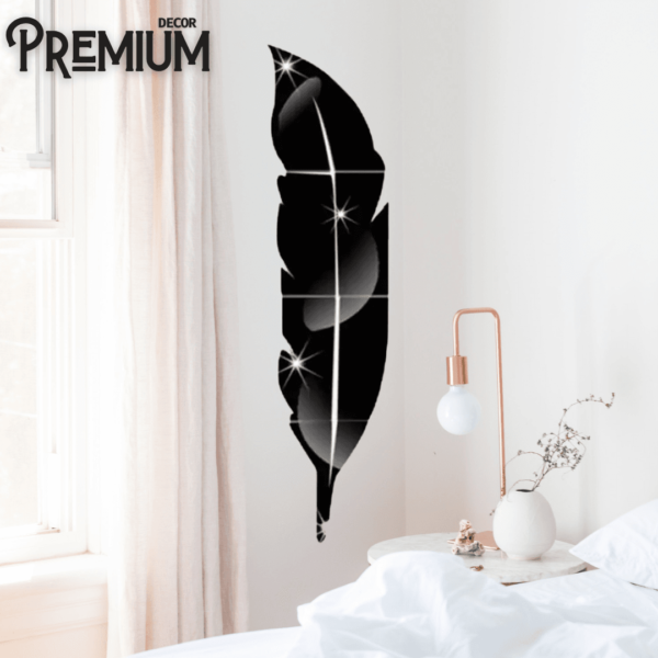 Black Mirror Leaf Acrylic Wall Art
