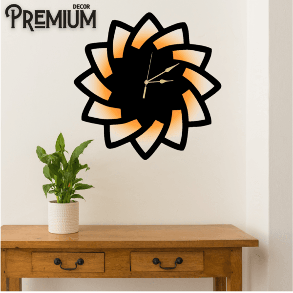 Foral Round Wooden Wall Clock ( With Light )