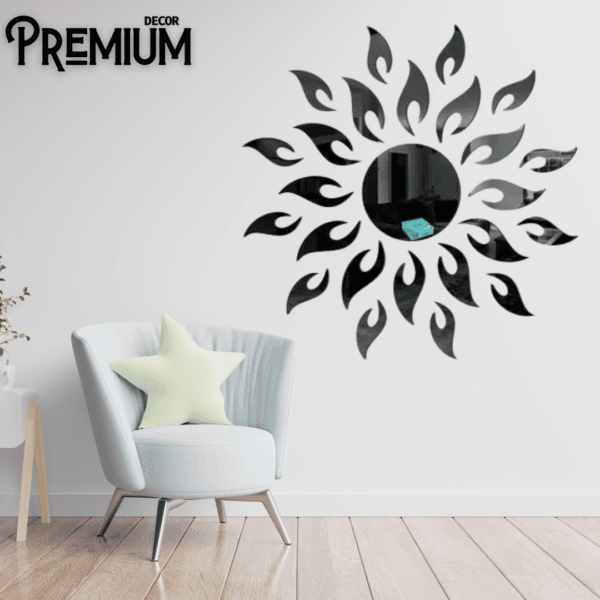 Acrylic Mirror Sun Black Wall Decor